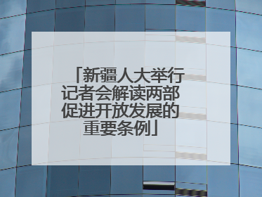 新疆人大举行记者会解读两部促进开放发展的重要条例