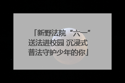 新野法院“六一”送法进校园 沉浸式普法守护少年的你