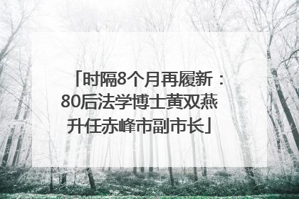 时隔8个月再履新：80后法学博士黄双燕升任赤峰市副市长