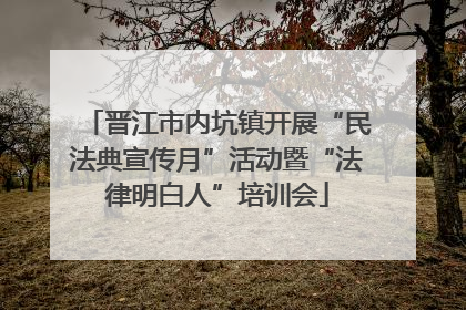 晋江市内坑镇开展“民法典宣传月”活动暨“法律明白人”培训会