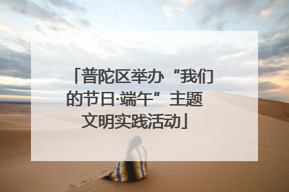 普陀区举办“我们的节日·端午”主题文明实践活动