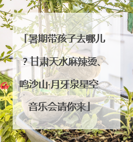 暑期带孩子去哪儿？甘肃天水麻辣烫、鸣沙山·月牙泉星空音乐会请你来