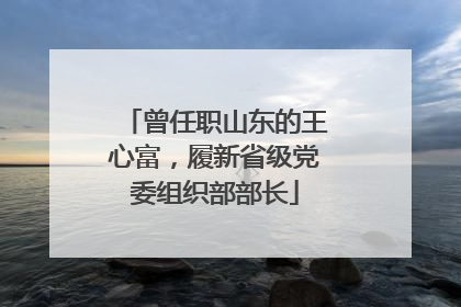 曾任职山东的王心富，履新省级党委组织部部长