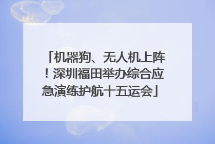 机器狗、无人机上阵！深圳福田举办综合应急演练护航十五运会