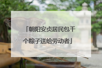 朝阳安贞居民包千个粽子送给劳动者