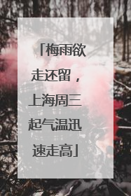 梅雨欲走还留，上海周三起气温迅速走高