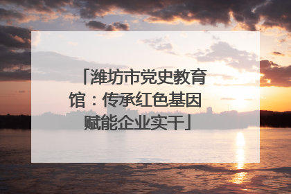 潍坊市党史教育馆：传承红色基因 赋能企业实干