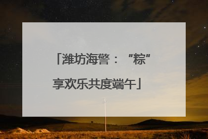 潍坊海警：“粽”享欢乐共度端午