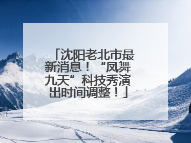 沈阳老北市最新消息！“凤舞九天”科技秀演出时间调整！