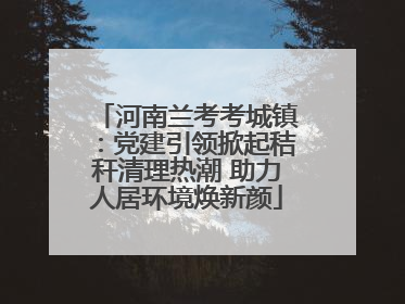 河南兰考考城镇：党建引领掀起秸秆清理热潮 助力人居环境焕新颜