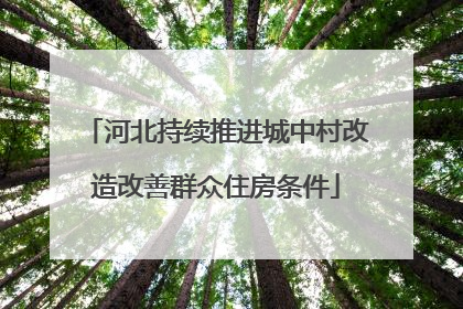 河北持续推进城中村改造改善群众住房条件
