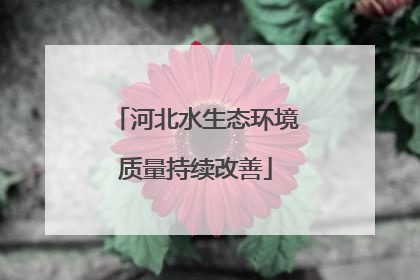 河北水生态环境质量持续改善