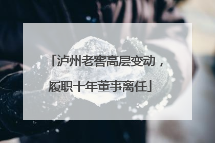 泸州老窖高层变动，履职十年董事离任