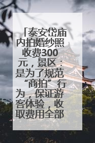 泰安岱庙内拍婚纱照收费300元，景区：是为了规范“商拍”行为，保证游客体验，收取费用全部上交国库