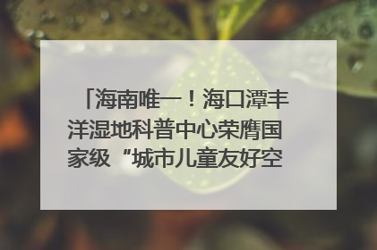 海南唯一！海口潭丰洋湿地科普中心荣膺国家级“城市儿童友好空间建设园区”称号