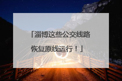 淄博这些公交线路恢复原线运行！