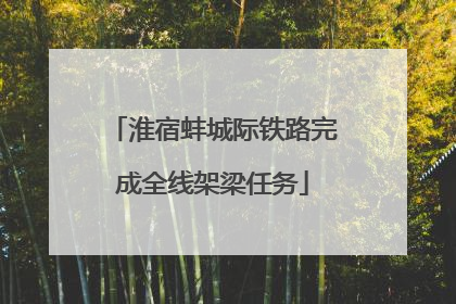 淮宿蚌城际铁路完成全线架梁任务