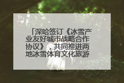 深哈签订《冰雪产业友好城市战略合作协议》，共同推进两地冰雪体育文化旅游高质量发展