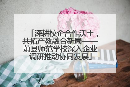 深耕校企合作沃土，共拓产教融合新局——萧县师范学校深入企业调研推动协同发展