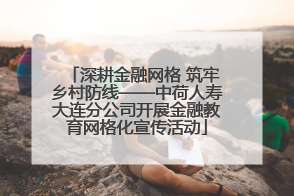 深耕金融网格 筑牢乡村防线——中荷人寿大连分公司开展金融教育网格化宣传活动