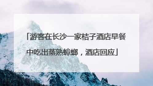 游客在长沙一家桔子酒店早餐中吃出蒸熟蟑螂，酒店回应