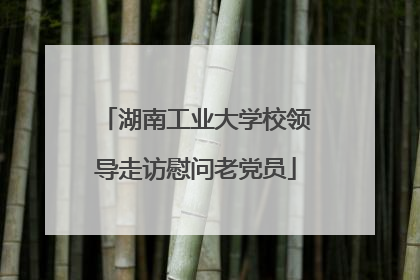湖南工业大学校领导走访慰问老党员