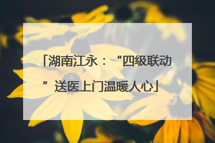 湖南江永：“四级联动”送医上门温暖人心