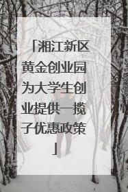 湘江新区黄金创业园为大学生创业提供一揽子优惠政策