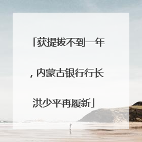 获提拔不到一年，内蒙古银行行长洪少平再履新