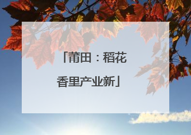 莆田：稻花香里产业新