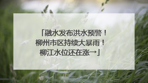 融水发布洪水预警！柳州市区持续大暴雨！柳江水位还在涨→