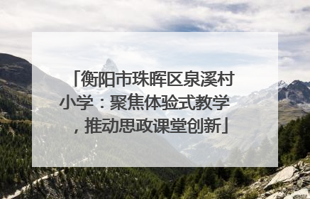 衡阳市珠晖区泉溪村小学：聚焦体验式教学，推动思政课堂创新