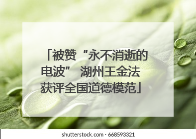 被赞“永不消逝的电波” 湖州王金法获评全国道德模范