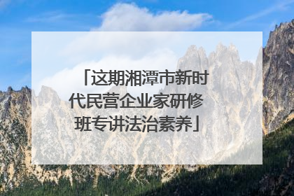 这期湘潭市新时代民营企业家研修班专讲法治素养