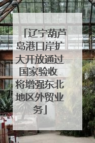 辽宁葫芦岛港口岸扩大开放通过国家验收 将增强东北地区外贸业务