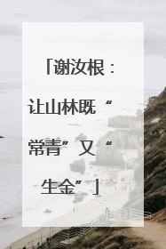 谢汝根：让山林既“常青”又“生金”