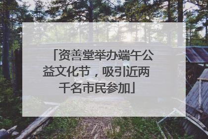 资善堂举办端午公益文化节，吸引近两千名市民参加