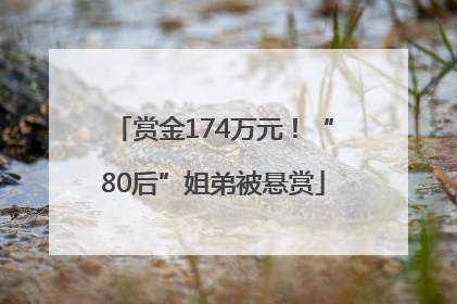 赏金174万元！“80后”姐弟被悬赏