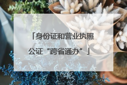 身份证和营业执照公证“跨省通办”