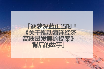 逐梦深蓝正当时！《关于推动海洋经济高质量发展的提案》背后的故事