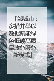 邹城市：多措并举以数据赋能绿色低碳高质量政务服务新模式