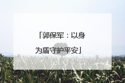 郭保军：以身为盾守护平安