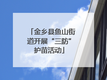 金乡县鱼山街道开展“三防”护苗活动