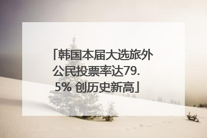 韩国本届大选旅外公民投票率达79.5% 创历史新高