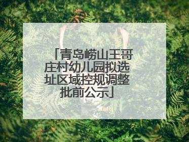 青岛崂山王哥庄村幼儿园拟选址区域控规调整批前公示