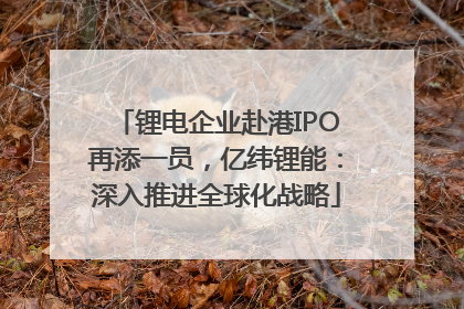 锂电企业赴港IPO再添一员，亿纬锂能：深入推进全球化战略