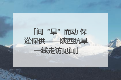 闻“旱”而动 保灌保供——陕西抗旱一线走访见闻