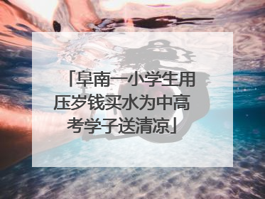 阜南一小学生用压岁钱买水为中高考学子送清凉