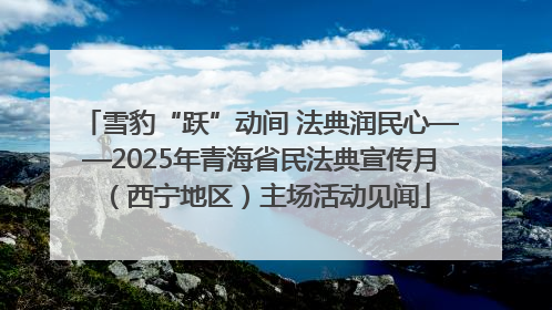 雪豹“跃”动间 法典润民心——2025年青海省民法典宣传月（西宁地区）主场活动见闻