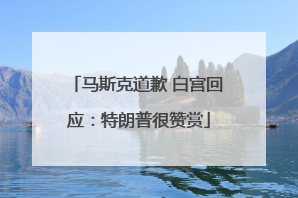 马斯克道歉 白宫回应：特朗普很赞赏